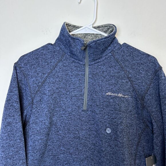 Eddie Bauer Sweater Men’s Small Navy Radiator Fleece 1/4 Zip Pullover Gorpcore - Picture 2 of 12